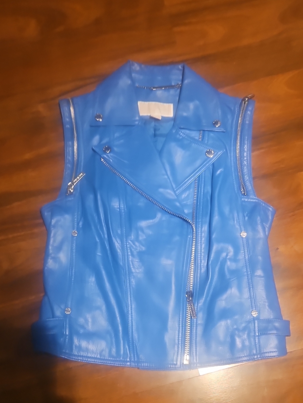 Michael Kors Leather Motorcycle Vest